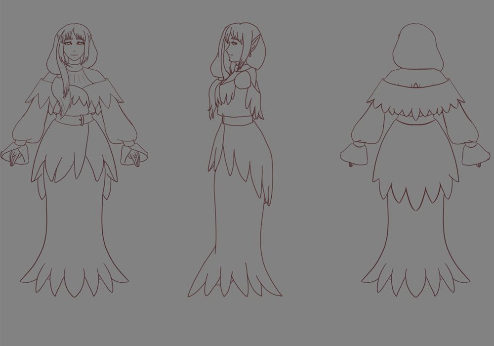 Concept work for a stylised character