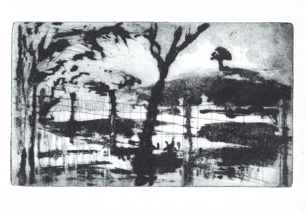 Crookbarrow Hill etching