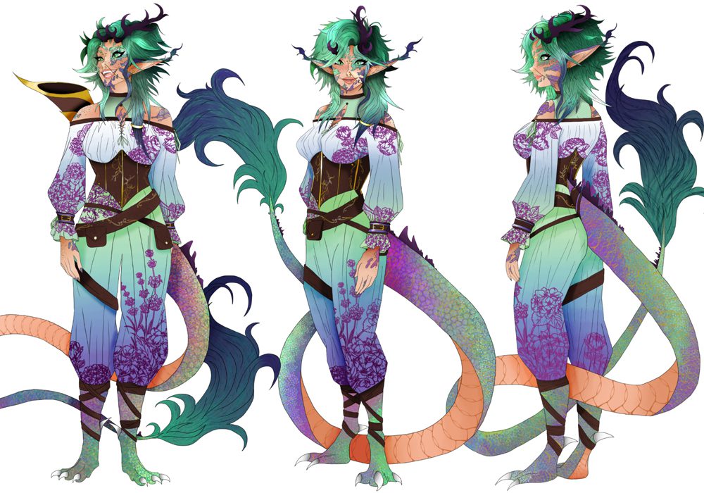 Jade-–-The-Drake-Warden-(Concept-Turn-Around-Sheet)